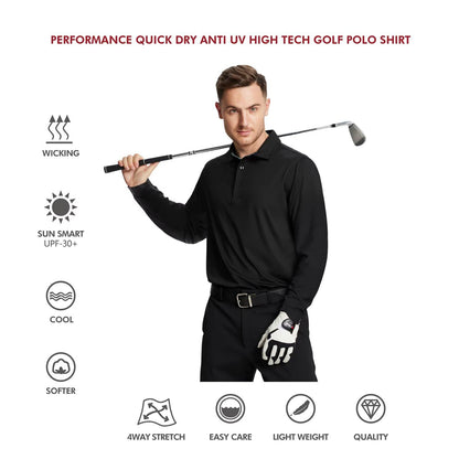 Mens Long Sleeve Polo Shirt
