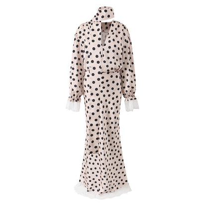 Polka Dot V-Neck Dress Set