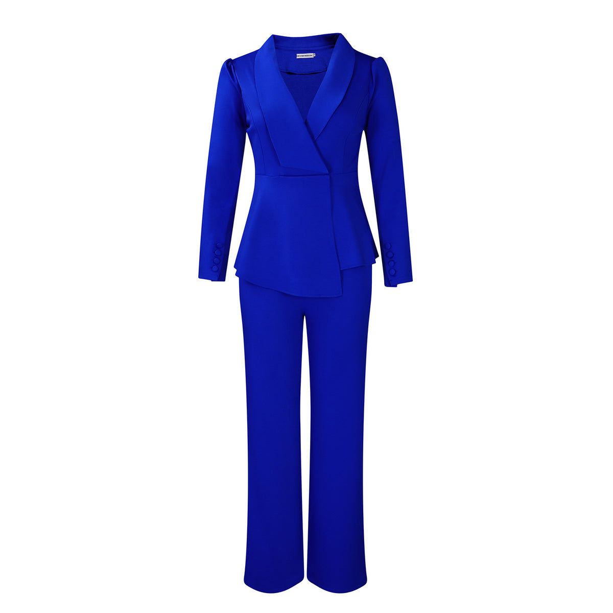 Elegant Women's Office Suit Set with Wide Leg Pants