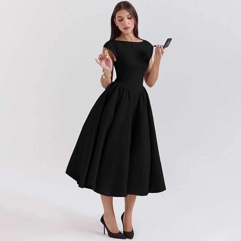 Elegant Sheer Back Cut-Out Sleeveless Fitted Dress