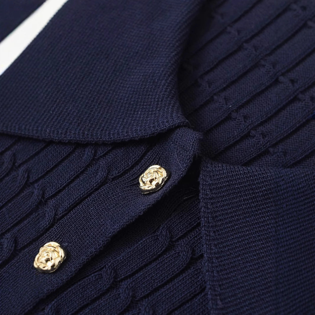 Dames poloshirt met contrast strepen korte mouwen en knopen