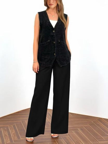 Chic Fashion Sleeveless Women's Denim Vest Versatile and Trendy