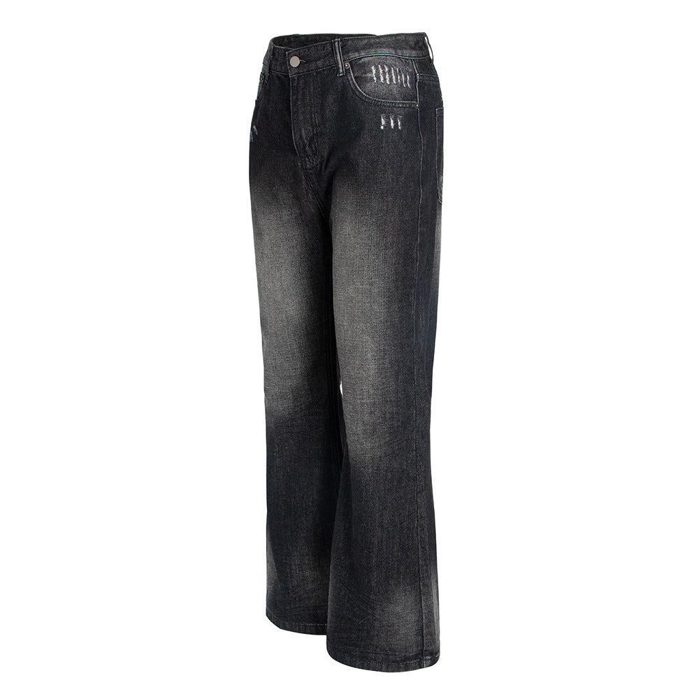 Hoge taille flared denim broek voor dames