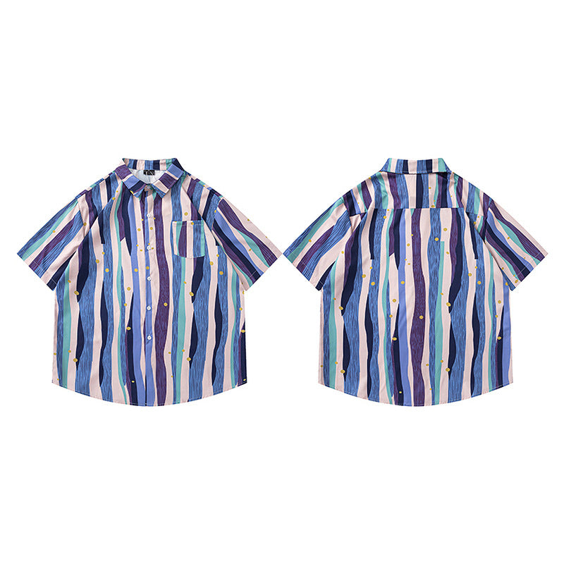 Short Sleeve Shirt for Men and Women Sweet Youthful Loose Top Trendy