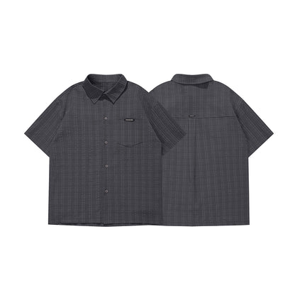 Pocket label striped shirt for men