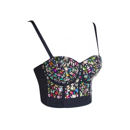 Women's Dress Acrylic Diamond Performance Costume Beaded Bustier