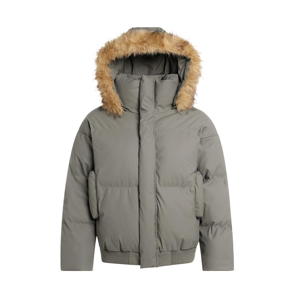 Korte jas met Mao-kraag en afneembare capuchon