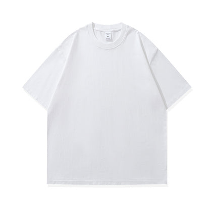 Men's Fashionable American Street Style Loose Drop Shoulder Pure Cotton Short Sleeve T-Shirt with Print Customization