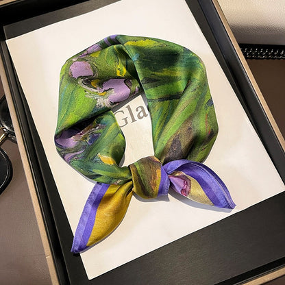Countryside style spring and summer purple tulip silk scarf  women's scarf neck protection scarf