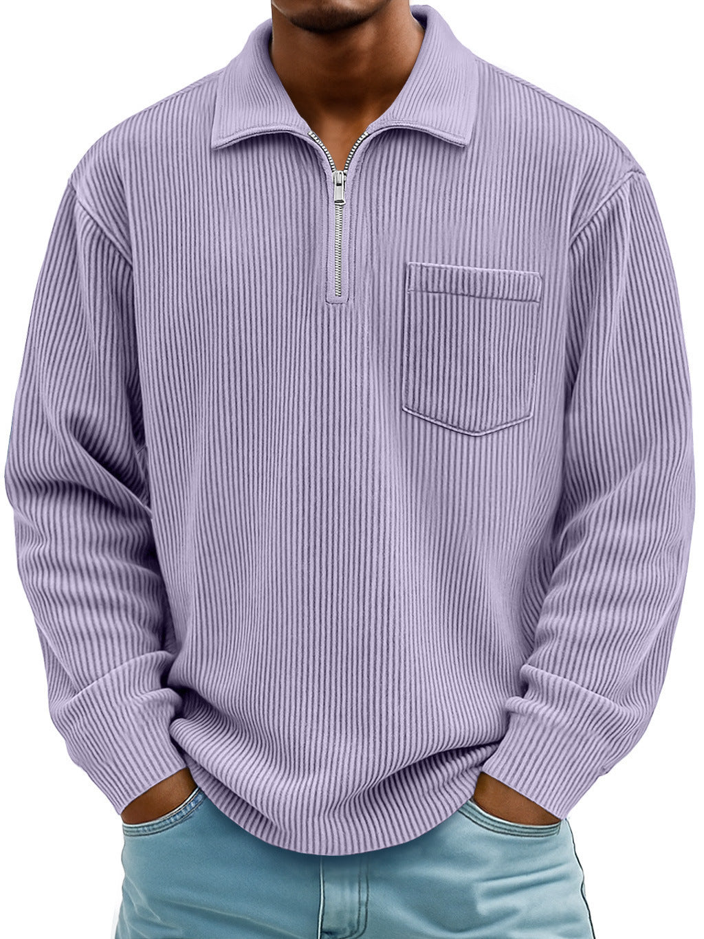 Zipper long sleeved pullover top