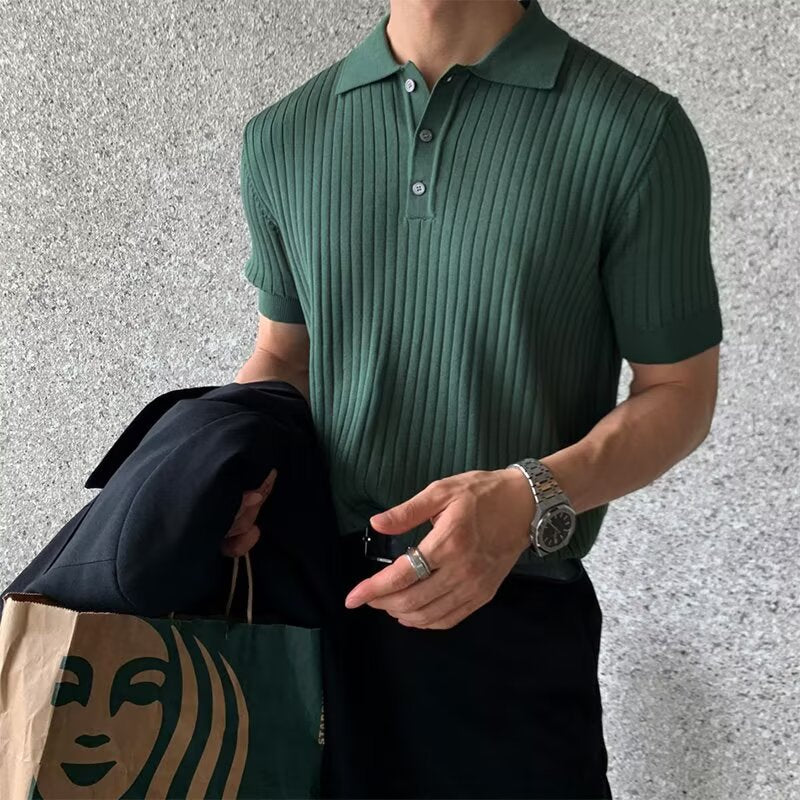 Casual Summer Thin Solid Color Knitted T-shirt Base Shirt