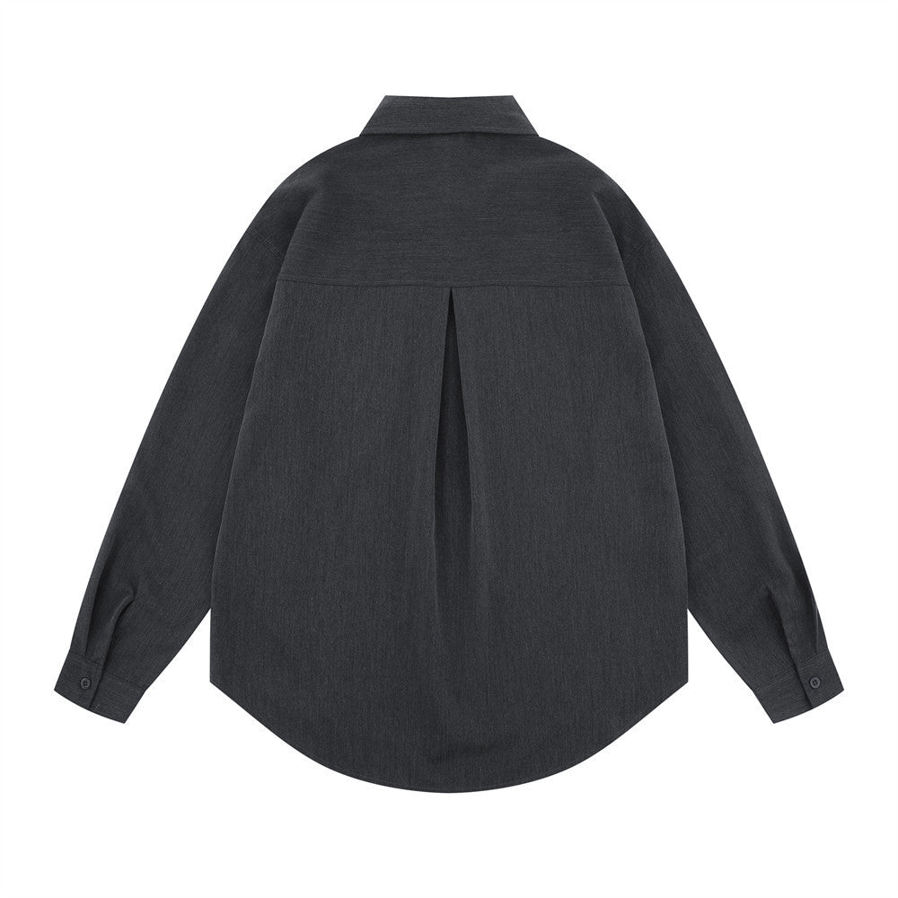 Loose solid color long sleeved shirt