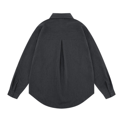 Loose solid color long sleeved shirt
