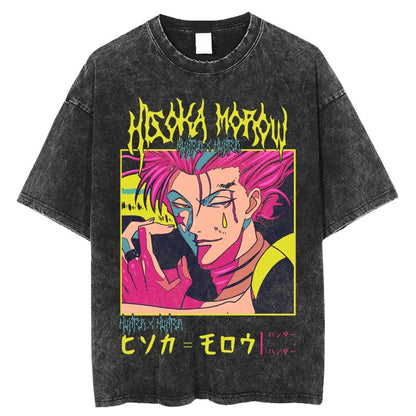 Summer New Fullmetal Alchemist Anime Print T-Shirt Summer Cotton Washed Top Retro Vintage Short Sleeve