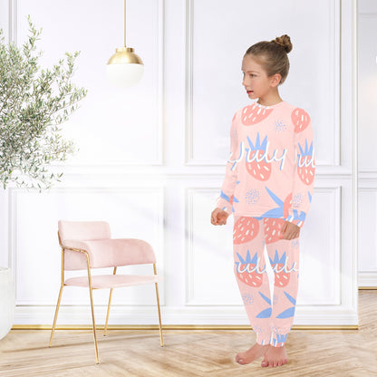Big Girls' Crew Neck Long Pajama Set (Sets 18)