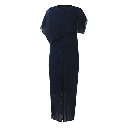 Women's summer French temperament dress seaside holiday wind sun protection cape with vest skirt two-piece set