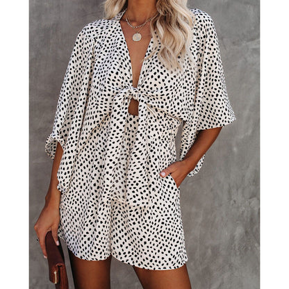 Spring/Summer New Sexy V-Neck Lace Loose jumpsuit for Home Vacation Style Women's jumpsuit