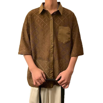 Short sleeved shirt men's summer loose and versatile casual top