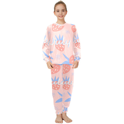 Big Girls' Crew Neck Long Pajama Set (Sets 18)