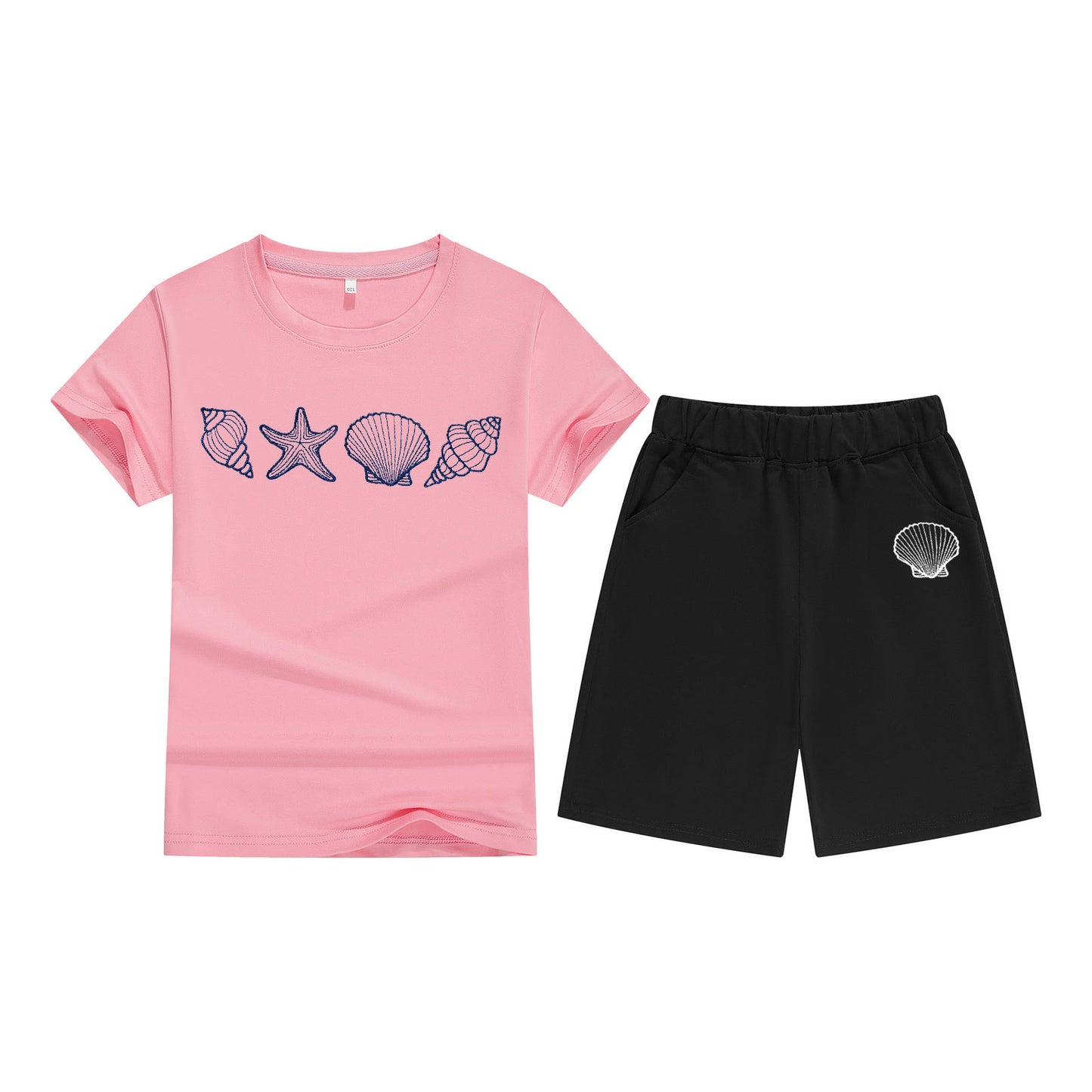 Unisex katoenen T-shirt met korte mouwen en shorts