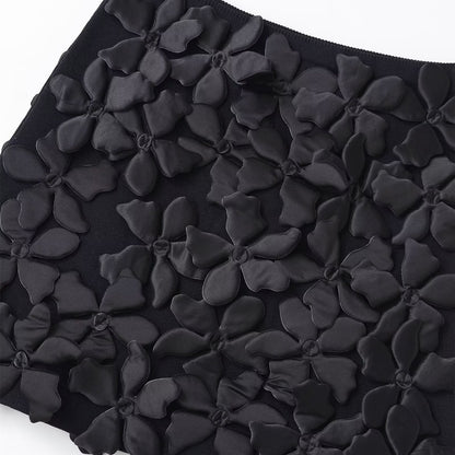 Spicy Girl Flower Construction Gebreide Mini-rok