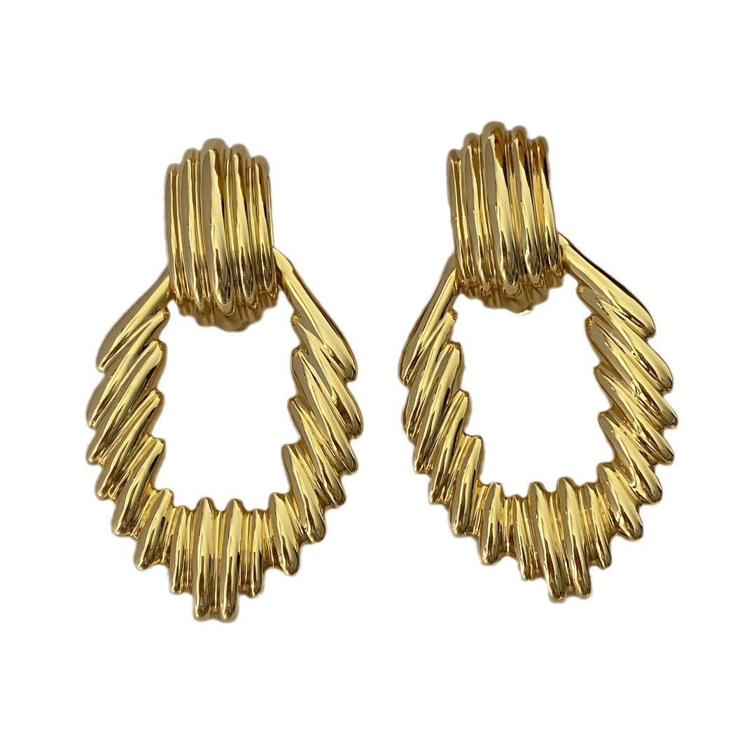 Hoogwaardige vintage messing vergulde 18-karaats gouden oorclips