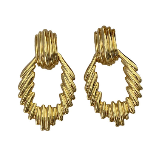 Hoogwaardige vintage messing vergulde 18-karaats gouden oorclips