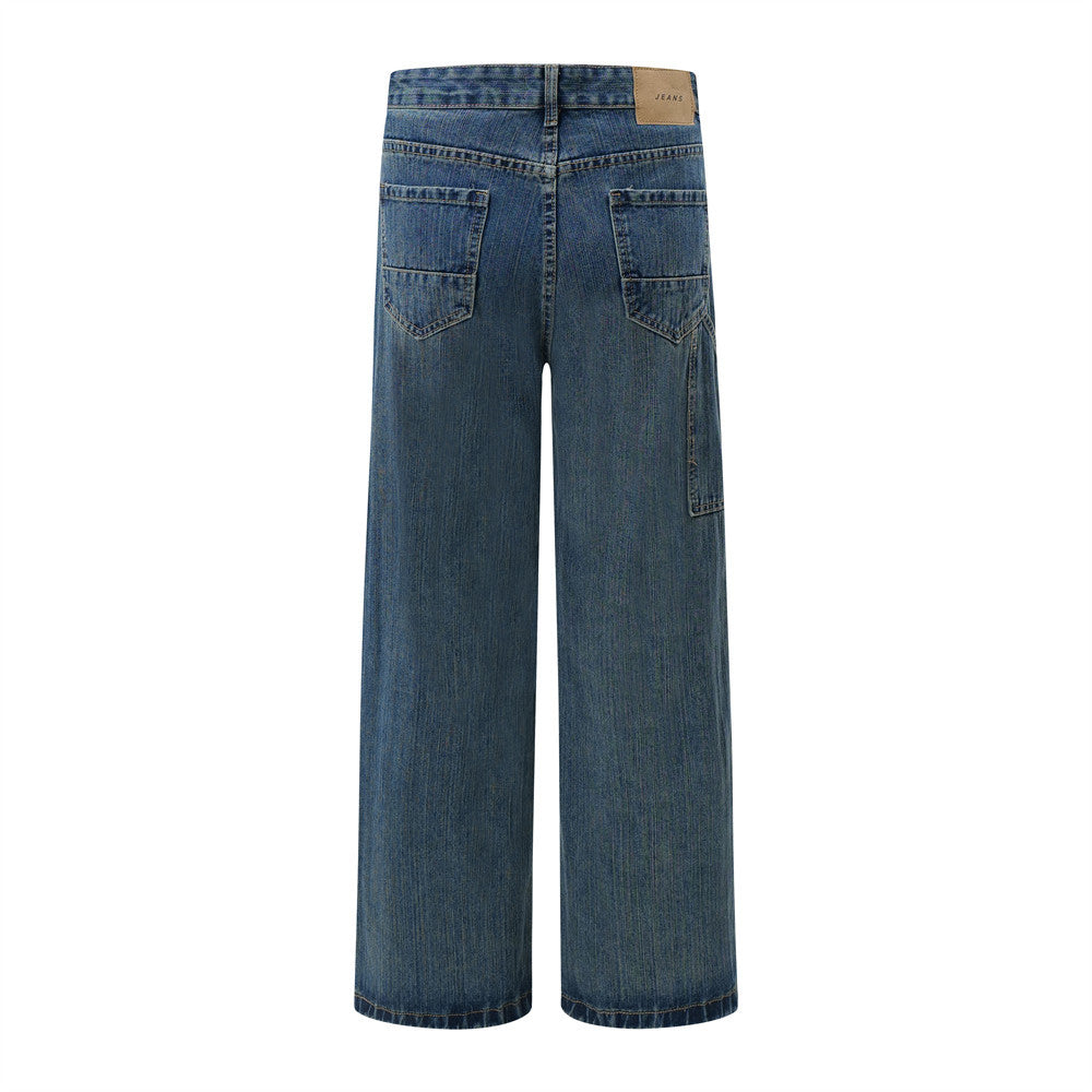 Make old wide leg straight leg long pants
