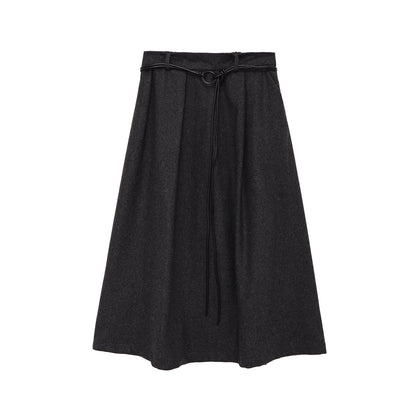 Midi-rok met losse tailleband