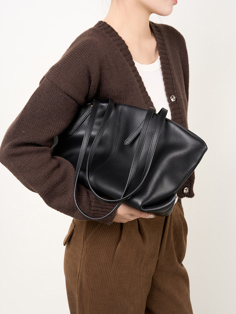 Women's Genuine Leather Large Capacity Tote Bag Shoulder Handbag