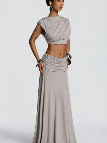 Elegante mouwloze top en maxi-rok set voor dames