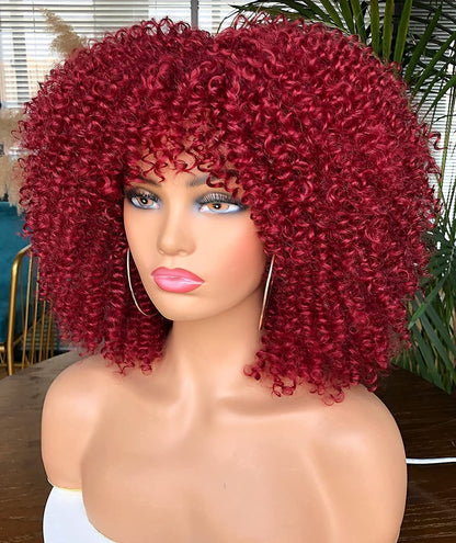 Synthetische pruik met krullen