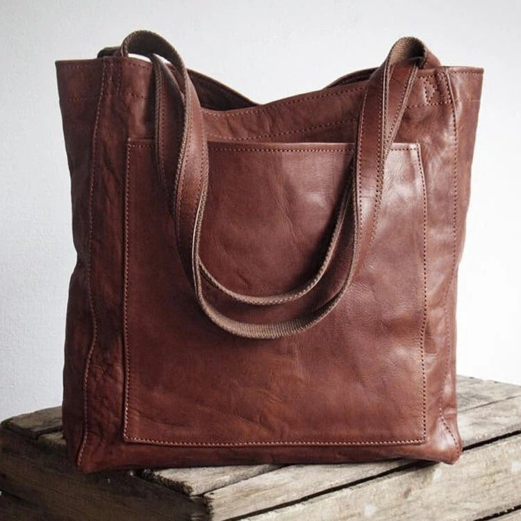 Hand-Held Shoulder Retro Oil Wax Leather Bag