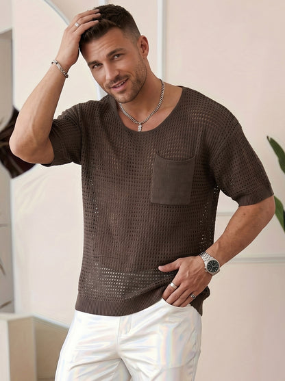 Mens Breathable Knitted Sweater