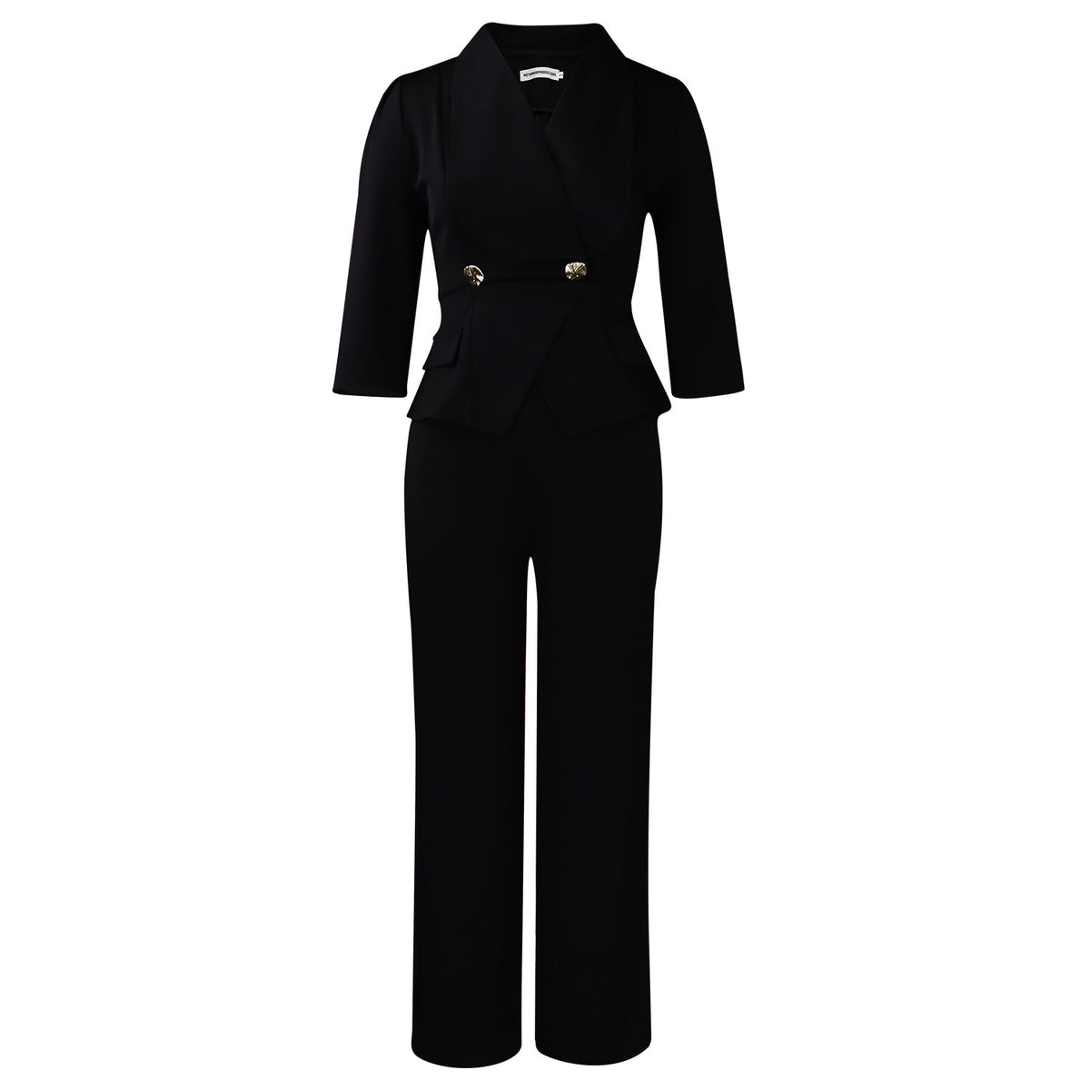 Womens Suit Collar Wide Leg Jumpsuit