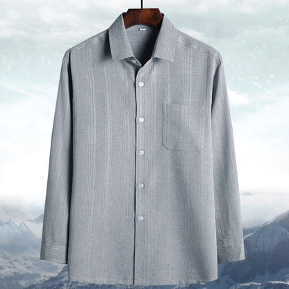 Mens Linen Cotton Blend Shirt Loose Fit Long Short Sleeve