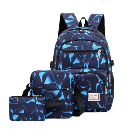 Casual Three-Piece Backpack Fashionable