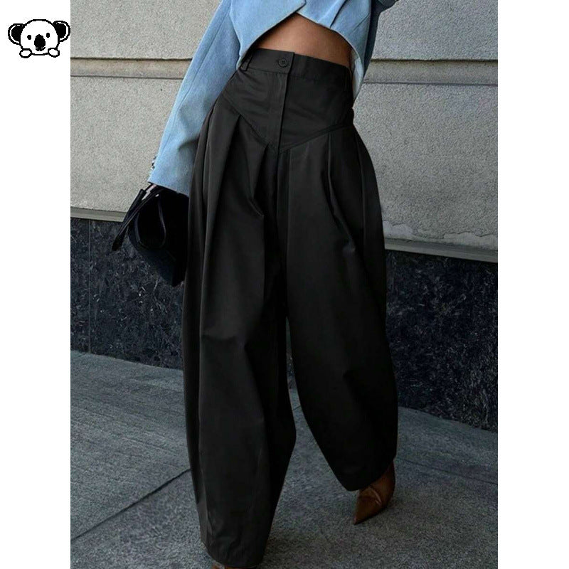 Women High Waist Slim Fit Wide Leg Denim Pants