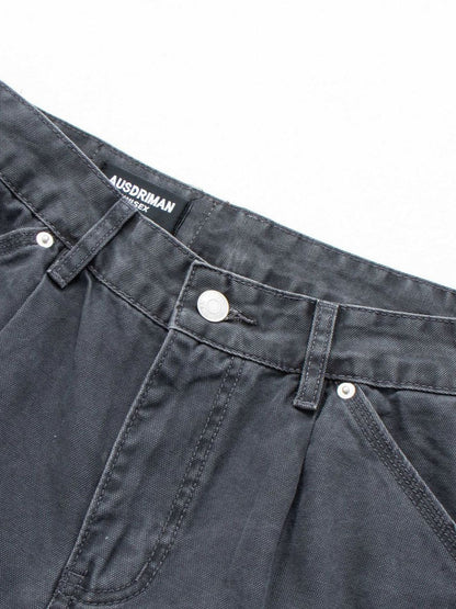 Katoenen cargobroek met wijde pijpen unisex