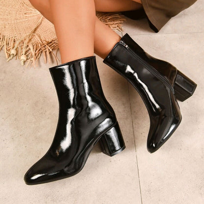 High Heels Short Boots Women's Mid-Calf