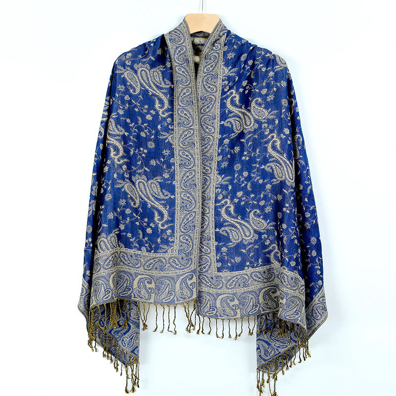 Women's Jacquard Imitation Cashmere Shawl Wrap Long Scarf