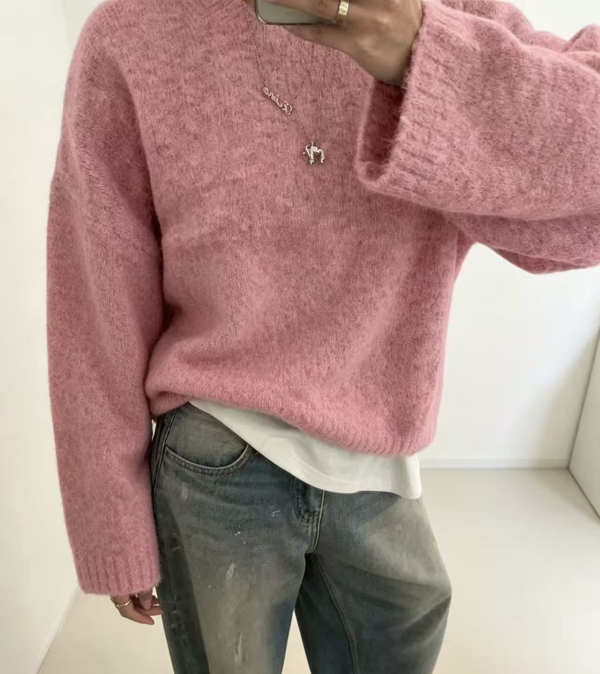 Womens Solid Color Knit Pullover
