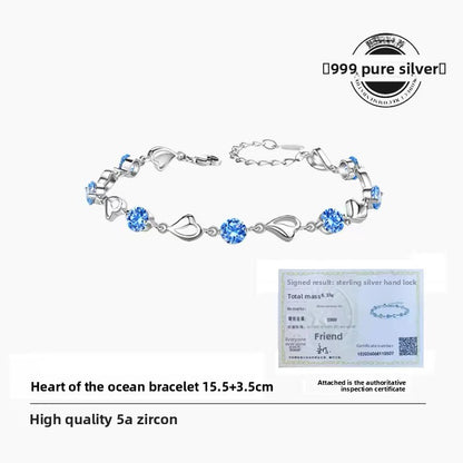 Sterling Silver Diamond Accent Bracelet