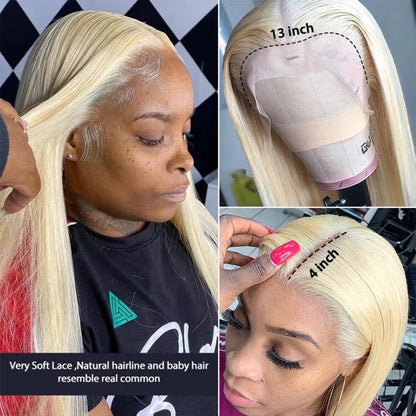 Long Straight Heat Resistant Synthetic Fiber Front Lace 13x4 Wig