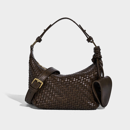 Hand-Woven PU Leather Crossbody Bag