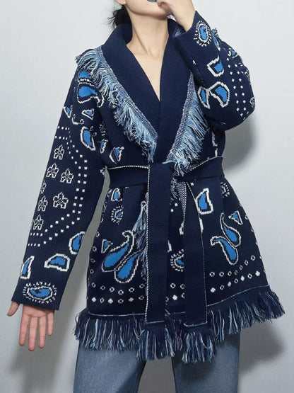 Womens Retro Wool Blend Cardigan
