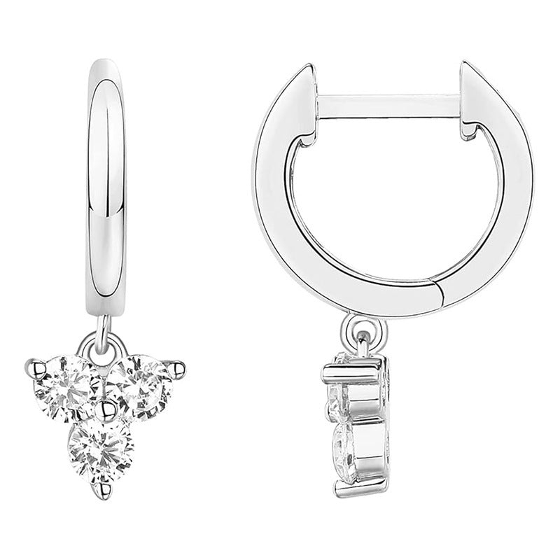 Brass Electroplated Zircon Stud Earrings