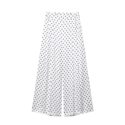 Women's Polka Dot Shirt and High-Waisted Pants