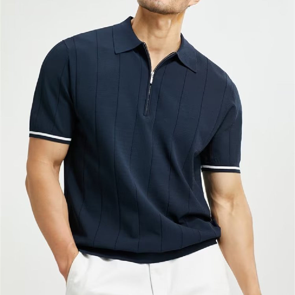 Poloshirt met korte mouwen revers en rits