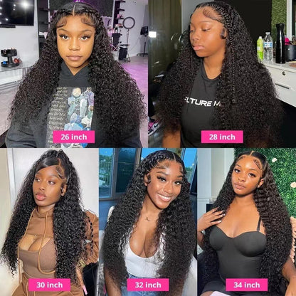 Kinky Curly Lace Front Wig with Bangs